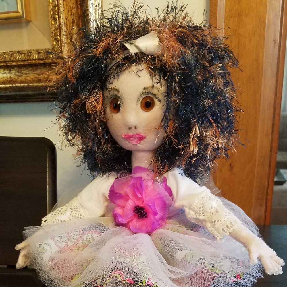 Handmade doll ballerina. 19" tall. Very Flexible.